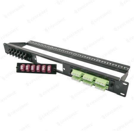 Vereinfachtes 1U 19" LGX Format Glasfaser-Patchpanel mit hinterer Kabelverwaltung